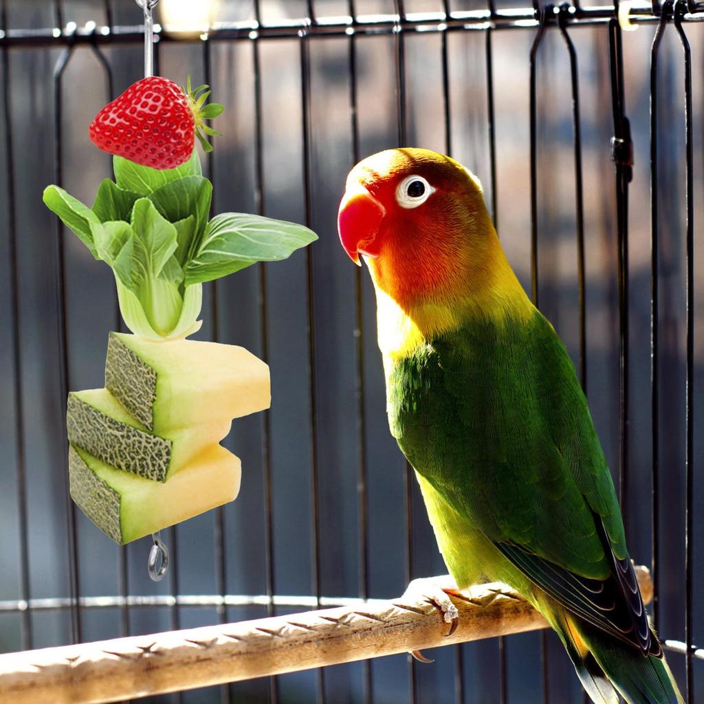 Parrot Fruit Holder Bird Feeder Outside Bird Feeders Hanging Vegetable Stick Suitable for Chinchillas Hamsters