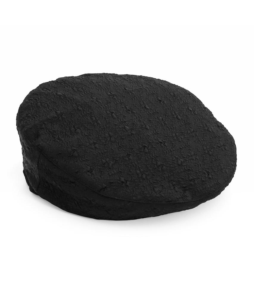 Eondeokeonteulolseutyudio Summer Strap Beret Plate Beret / Strap / Flower Bubble / Black