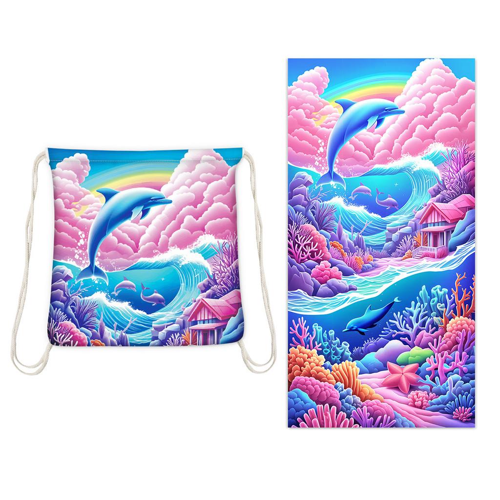 Microfiber Collapsible Sand Towel With Storage Bag For Beach Use