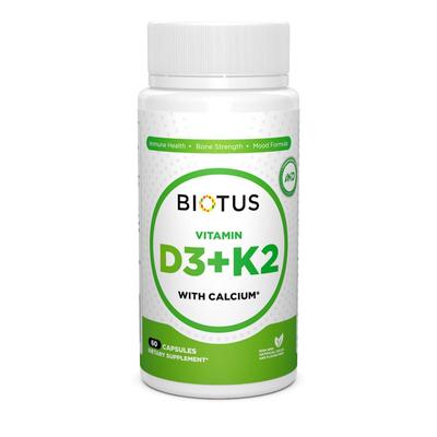 BIOTUS D3+K2+Calcium, 60 Kapseln