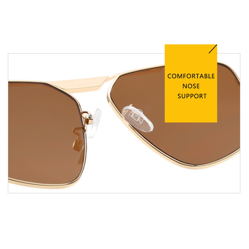 Irregular Polygonal Metal Sunglasses Large Frame Driving Beach Shades  for Women & Men