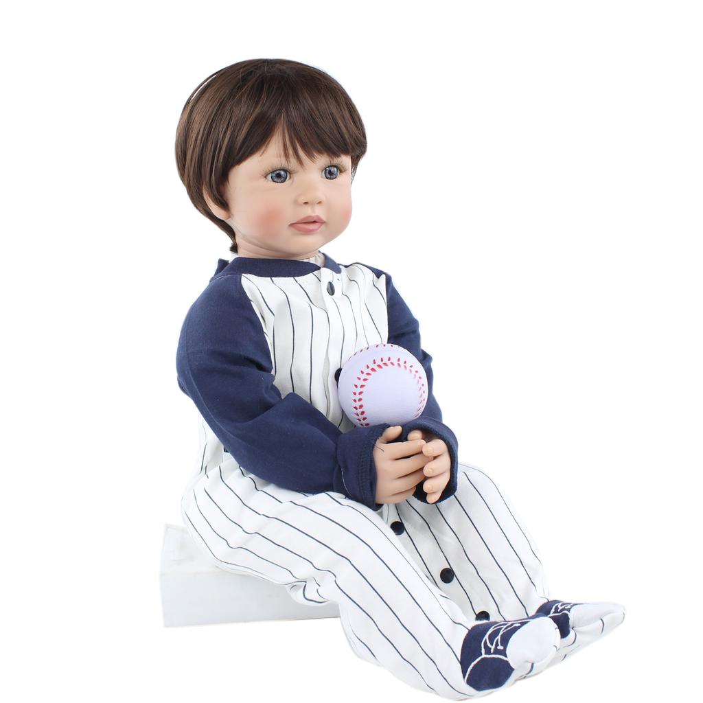 60 CM Soft Silicone Reborn Baby Doll Toy For Girl Vinyl Toddler Boy With Cloth Body Alive Dress Up 60 CM Soft Silicone Reborn Baby Doll Toy For Girl Vinyl Toddler Boy With Cloth Body Alive Dress Up