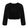 Kids Girls Faux Fur Bolero Jacket Long Sleeve Open Front Crop Shrug Coat Outerwear