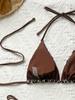 European & American Cross-Border Leopard Print Backless Bandage Bikini for Women