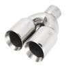 63x89mm Car Dual Exhaust Tip Stainless Steel Silver Weld On Universal Y Shaped Tailpipe for