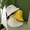 Embroidery Doublesided Magritte Bucket Cap Stylish Sun Protection Hat Fisherman