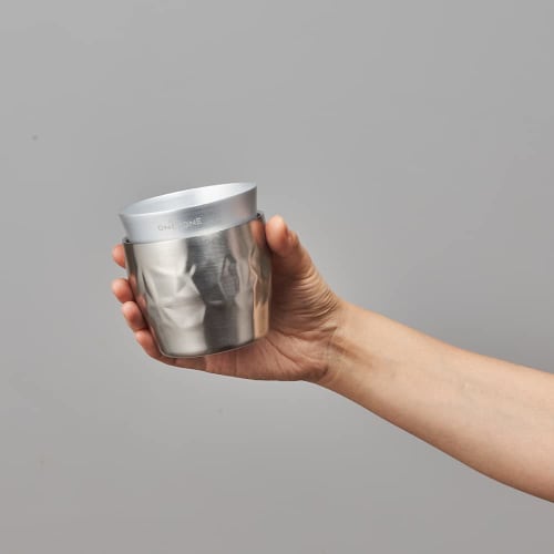 Doshisha "Hyokyoku" Becher, Isoliert, Doppelwandige Vakuumwand, Einwandiges Aluminium, 270ml, Silber, ONZONE