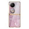 Premium Electroplated Glass Phone Case Pocket 2 With Marble Crack Design Hard Shell Cover