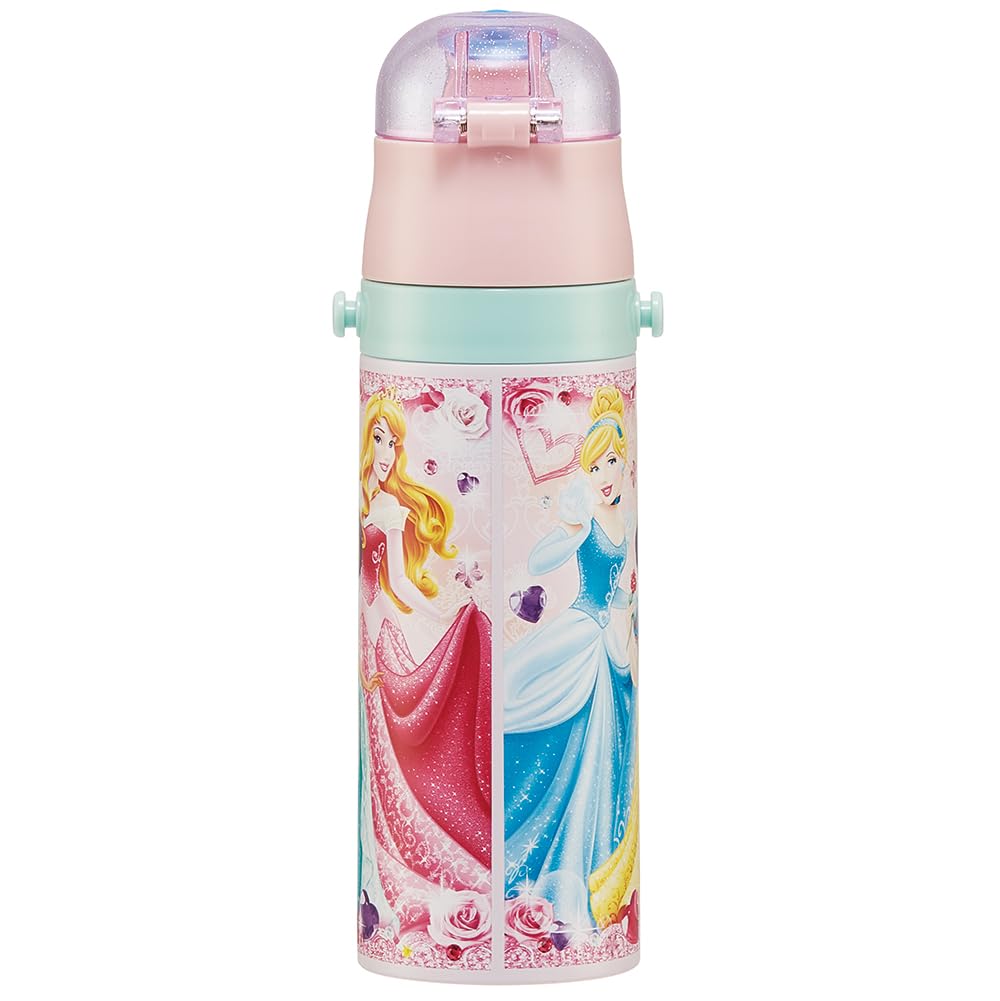 Skater Stainless Steel Water Bottle for Direct Disney Princess Lightweight and Cooling Sports Water Kids, Drinking, 470ml, 24, Child-Friendly, Only,