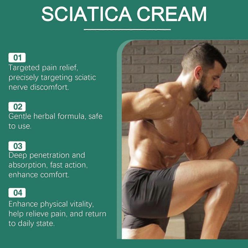 1-5x Sciatica Pain Relief Massage Cream Fast-Acting Natural Ointment for Back, Leg & Hip Pain, Effective Sciatic Nerve Treatment
