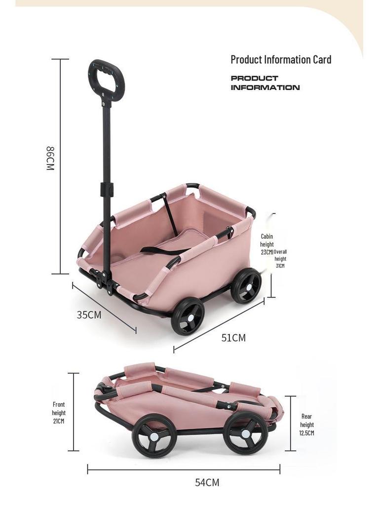 Hafif Katlanabilir Evcil Hayvan Arabası ve Kedi ve Köpekler için Oyun Evi