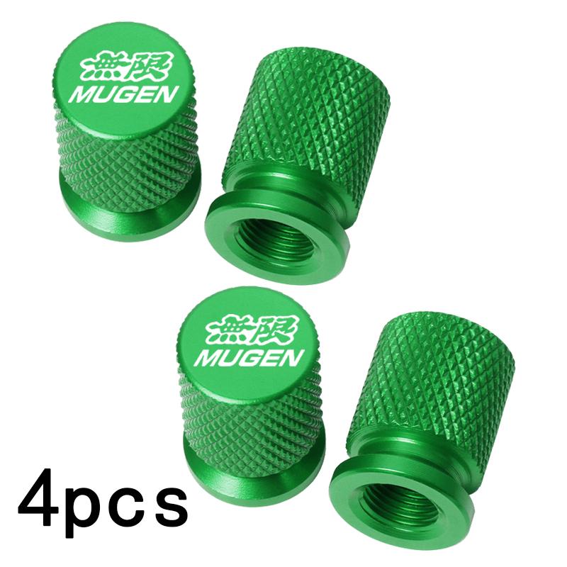 4Pcs Mugen Tire Wheel Valve Dust Caps Tyre Rim Stem Covers For Mugen Power Civic Accord CRV Hrv Jazz RAV4 Car Accessories