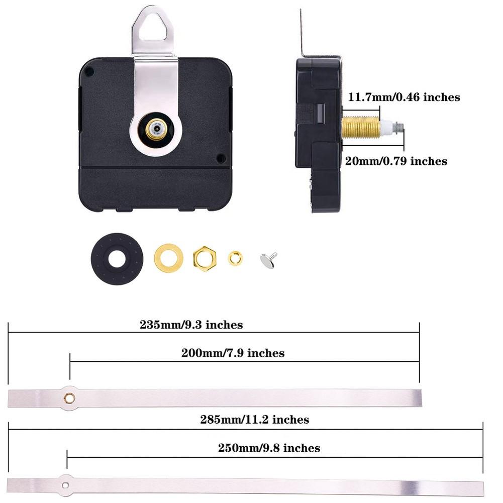 High Torque Long Shaft Clock Movement Mechanism Clock Replacement Motor With 3 Set Hands Quartz Wall Clock Repair Parts