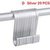 10/15/20/25/30pcs Home Kitchen Stainless Steel Holder Hanger S Shaped Hook Clasps Hooks Storage Rack