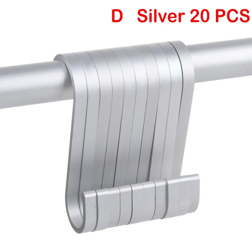 10/15/20/25/30pcs Home Kitchen Stainless Steel Holder Hanger S Shaped Hook Clasps Hooks Storage Rack