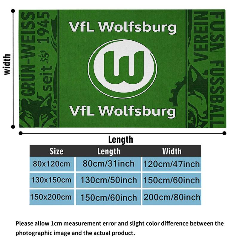 VfL Wolfsburg Print Flannel Blanket High Quality Warm Comfortable Cover for All Seasons Perfect for Gifts Home Decor
