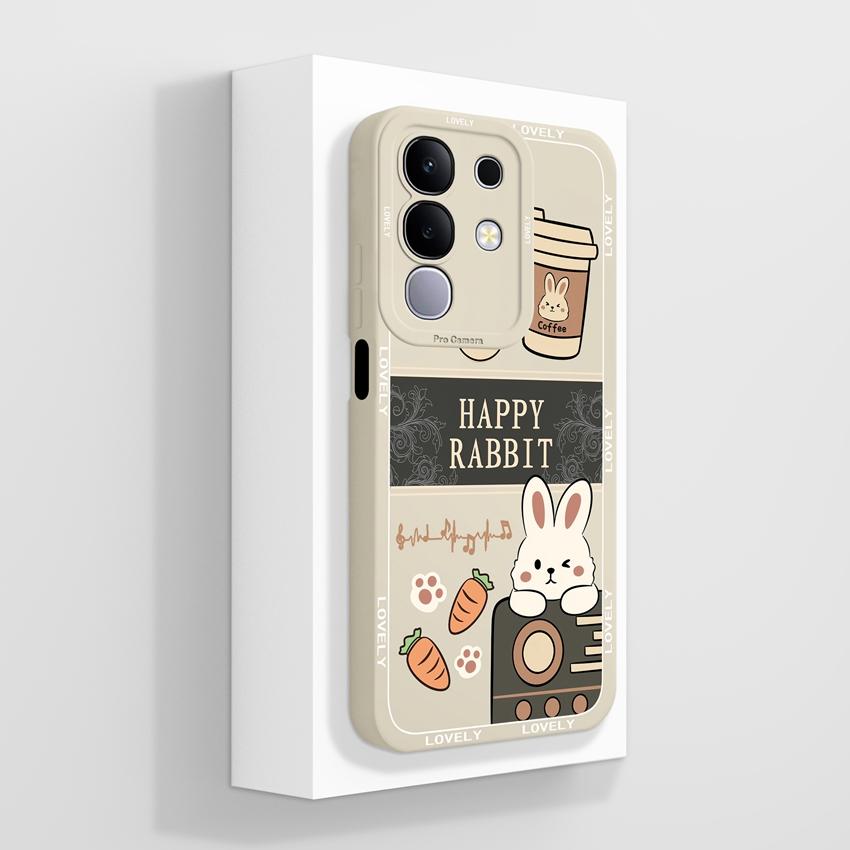 For Vivo T4x T2x T1x V27 V23 Pro V21 V21E V23 V23E V25 V25E V27E Y19E IQOO Z10X Phone Cover Cute Avocado Pattern Liquid Silicone Shell For Vivo Casing