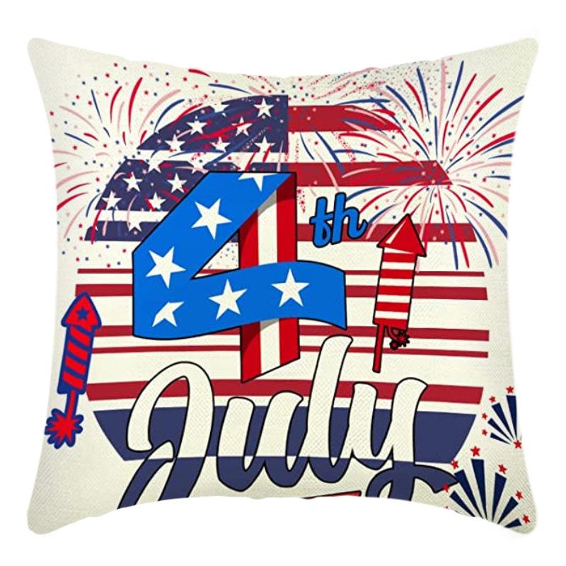 Independence Day Pillow Case Flag Print Home Living Room Bedside Decoration Pillow Cushion Pillow Case