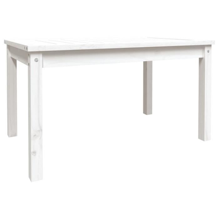 VidaXL Table de jardin blanc 82,5x50,5x45 cm bois massif de pin 824114