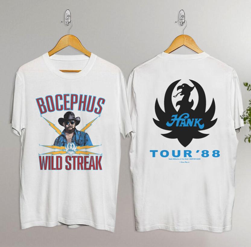 Hank Williams Jr 1988 Bocephus Wild Streak Tour 88 Music Concert T-shirt S5XL M