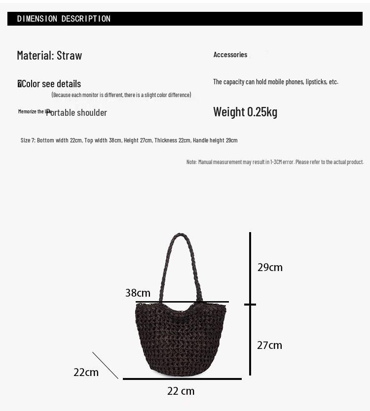 Luxury Retro Woven Hollow Shoulder Tote