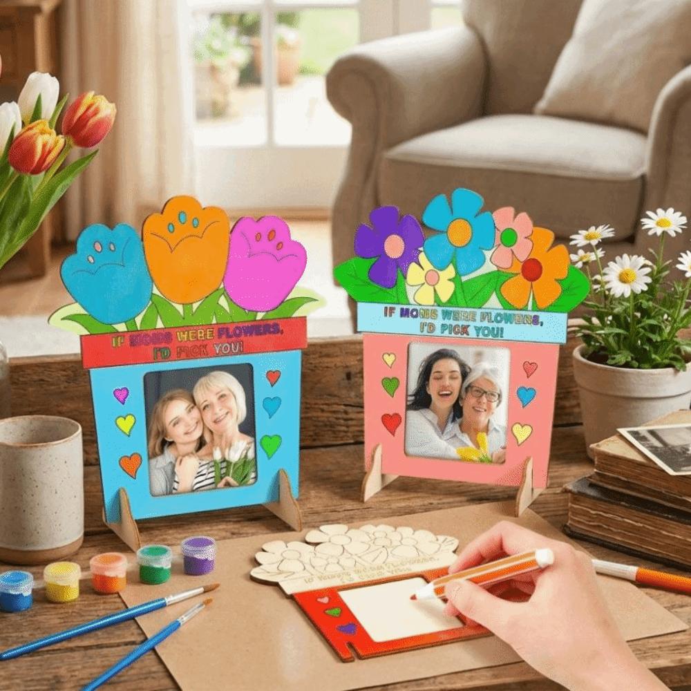 Flower DIY Photo Frame Unfinished Poster Frame Mother's Day Frame  Classroom Activities