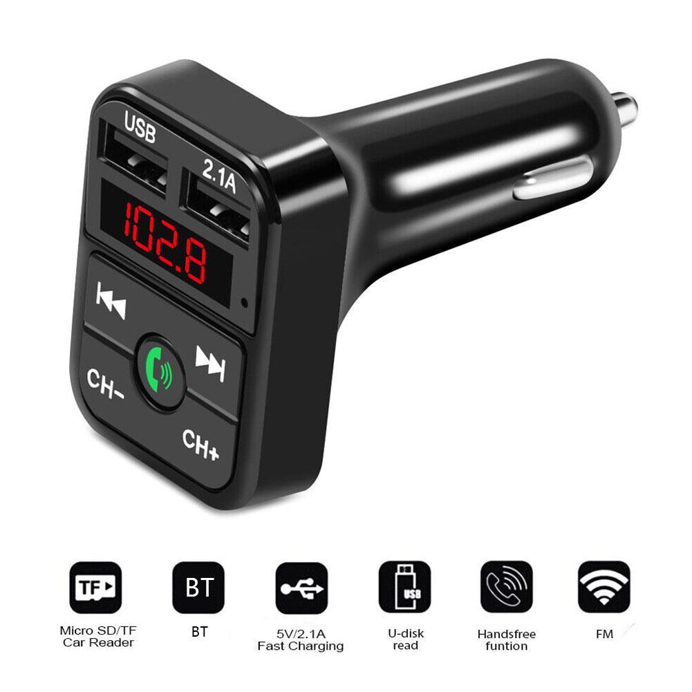 Samochodowy zestaw głośnomówiący Mp3 bezprzewodowy zestaw samochodowy Bluetooth nadajnik FM karta TF LCD odtwarzacz MP3 podwójna ładowarka samochodowa USB 2.1A ładowarka do telefonu