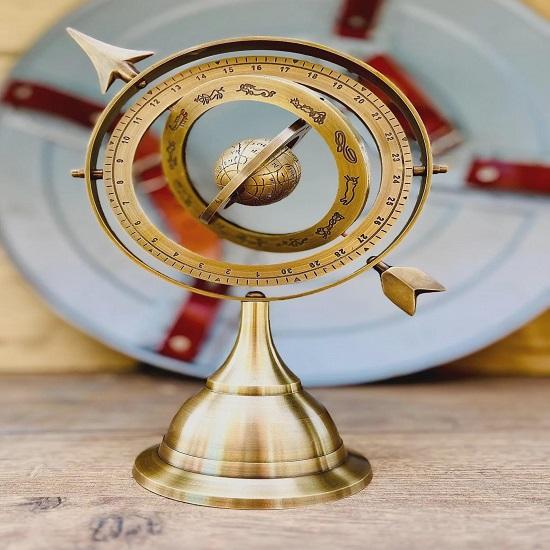 Nautical Armillary Globe  Gift Idea Handcrafted Armillary Sphere with Custom Engraving Brass Armillary Sphere