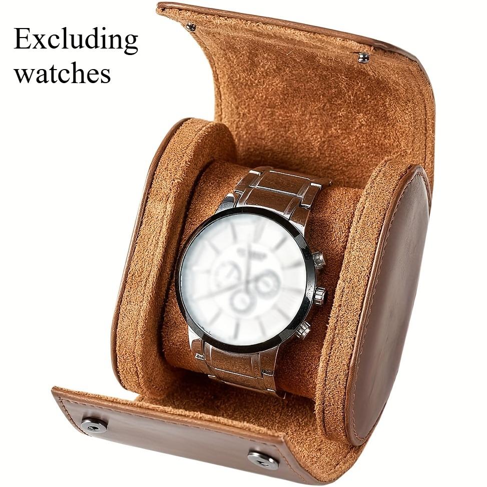 

Портативный органайзер для часов, Коробка для хранения часов из искусственной кожи с бархатной подкладкой - Портативный пыленепроницаемый дорожный кейс оранжевый