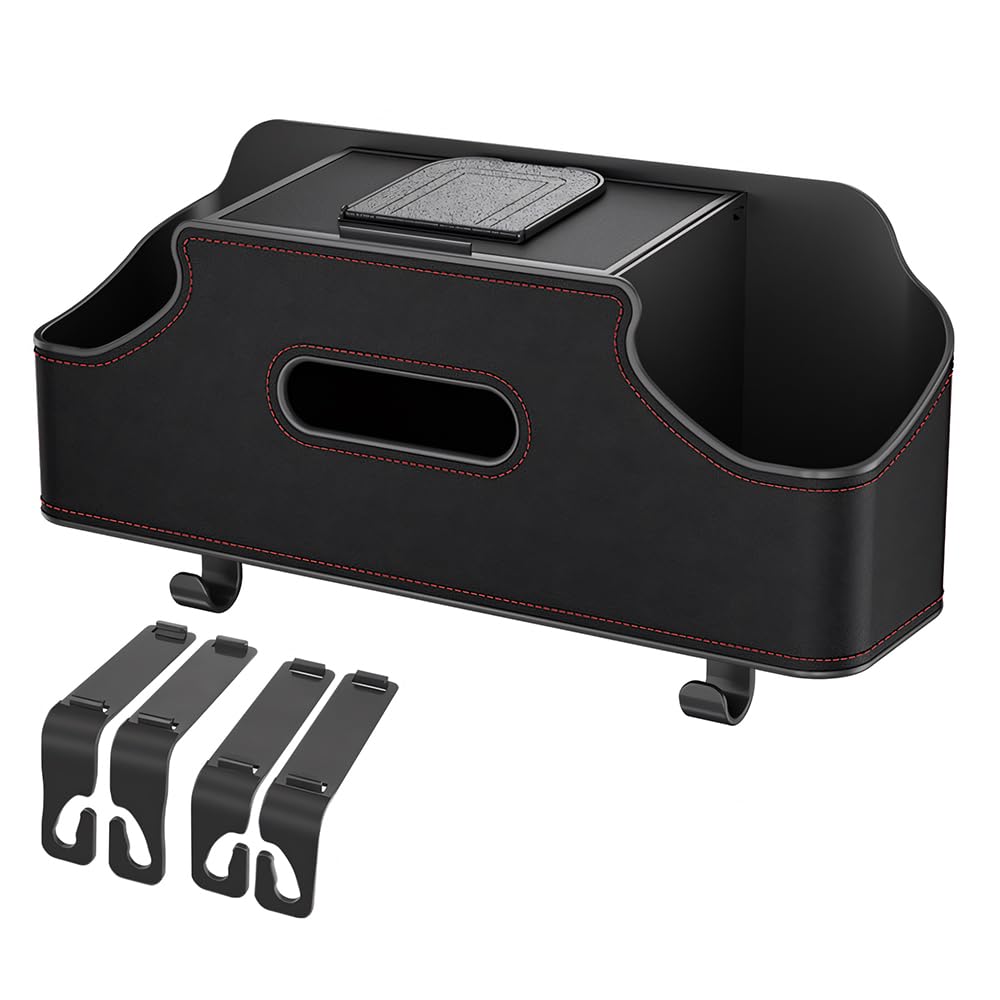 LONGAIXIN Car Tissue Car Storage Seat Back Multifunctional Car Tissue Holder with 2 Back Seat Drink Easy Easy Box, Box, Organizer, Holders, Storage, чёрный