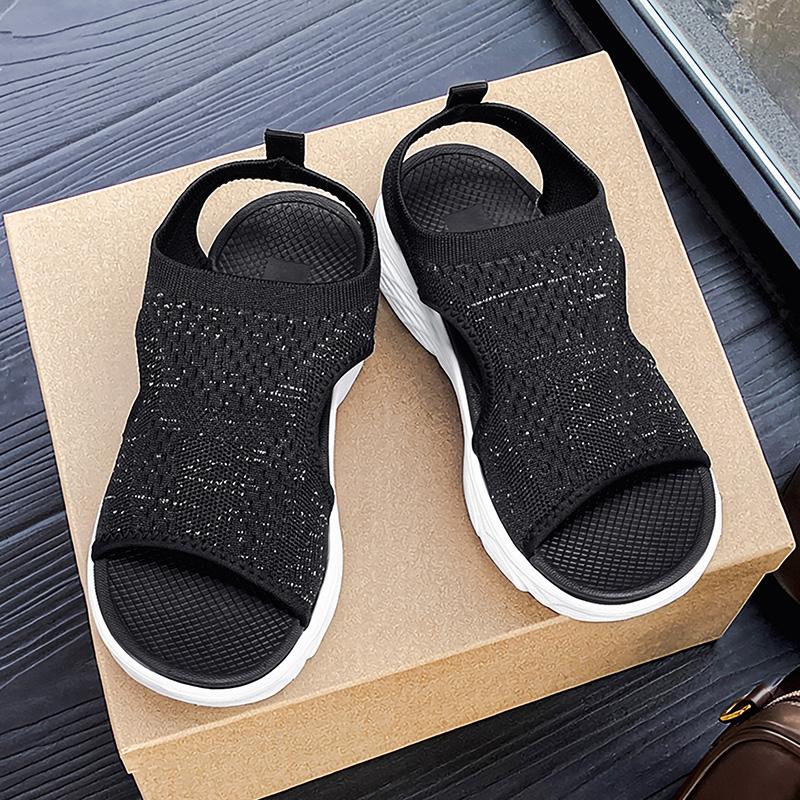 Große Größe Sommer Damen Sandalen Damen Wedges Strandsandalen Slip-On Damenschuhe