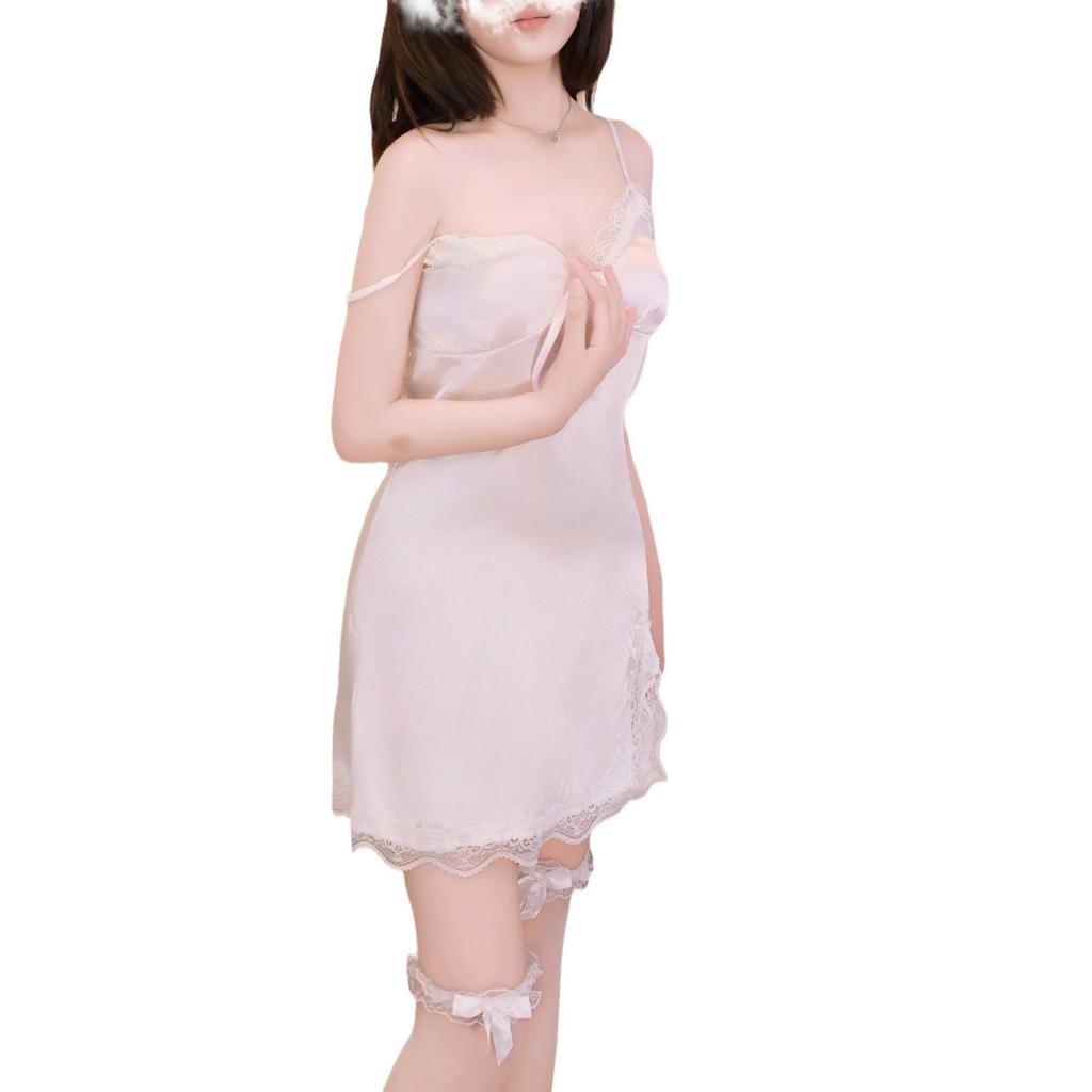 Sexy Lingerie Sexy Pajamas Women's Loungewear Deep V Pure Desire Temptation Passion Split Suspender Halter Suit