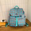 Schoolbagins Hong Kong style retro classic contrasting color plaid backpack casual large capacity backpack student schoolbag casual versatile