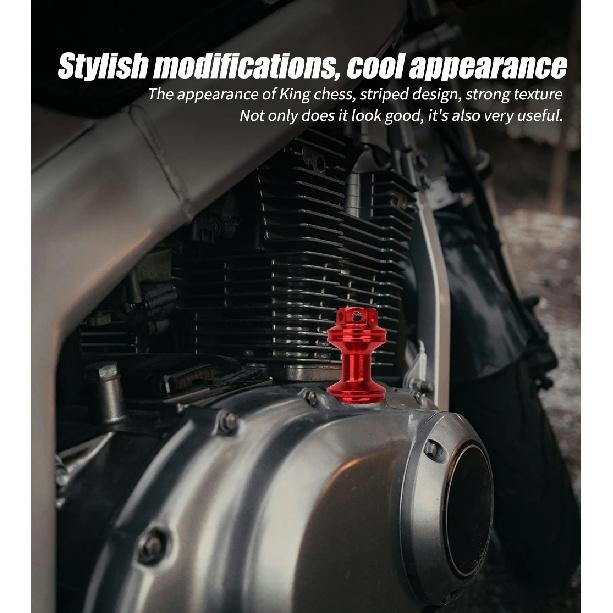 1pc Motorcycle Scooter Engine Red Blue Black Gold Silver Aluminum Oil Dipstick Filler Cap Plug Engine Crankcase Oil Level Gauge