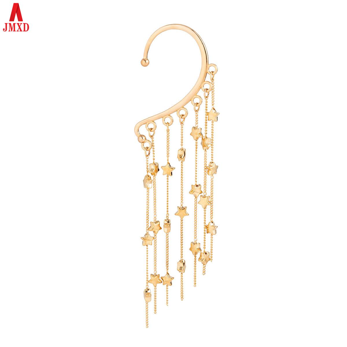 

JMXD-европейский и американский темперамент, сладкий и прохладный ветер, Су без отверстия для уха, подвесные серьги, нишевый дизайн, серьги-клипсы со звездой, ювелирные изделия
