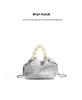 2025 Modern Chinese Cowhide Bento Crossbody & Shoulder Bucket Bag - Silver