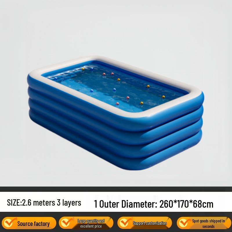 Extra-Large Foldable Inflatable Swimming Pool for Kids and Adults, Outdoor Home Use