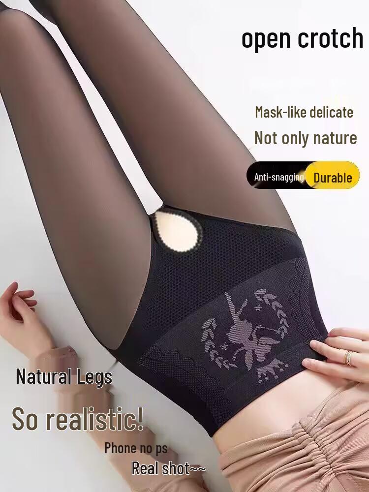 Flower Fairy Sheer Black Tights - High Waist, Tummy Control, Butt Lifting, Spring/Autumn Base Layer.
