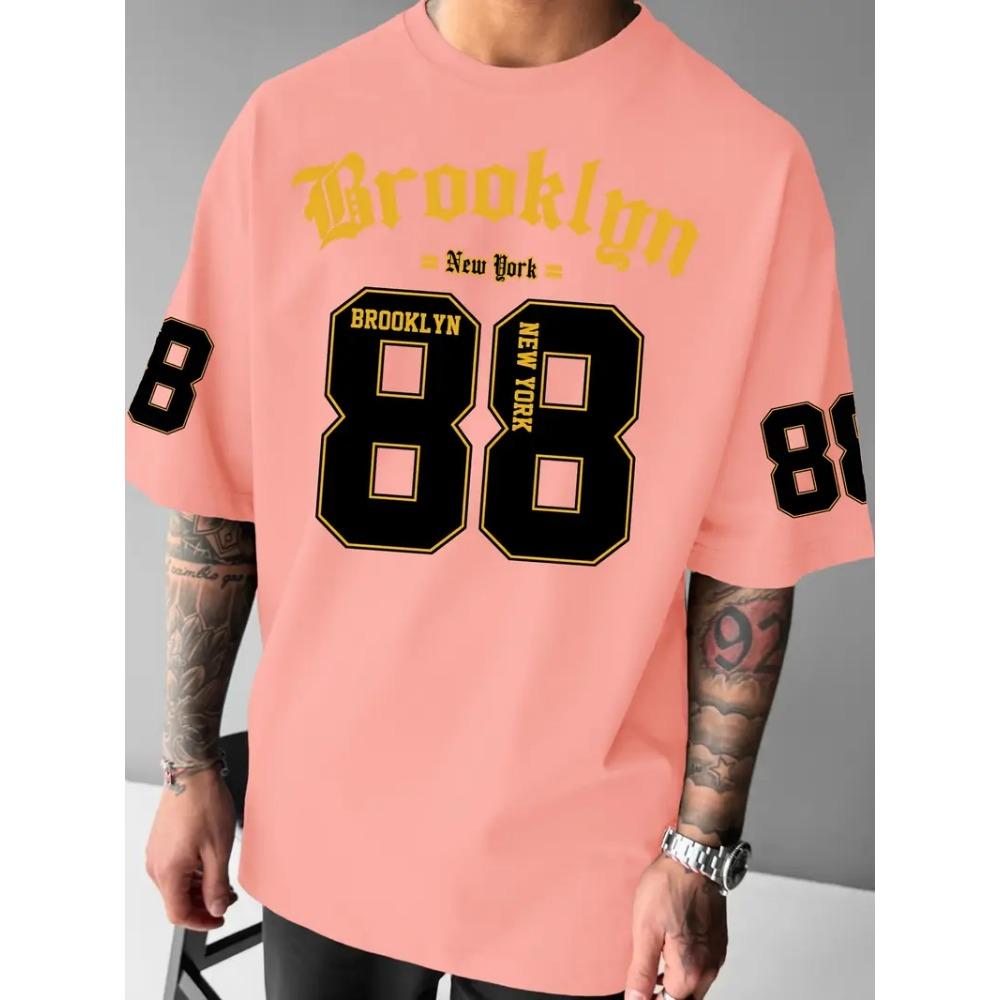 Men s Sports Jersey Brooklyn 88 Print Short Sleeve T-Shirt Summer Graphic Tee Jerseys Sport T-Shirt 6XL