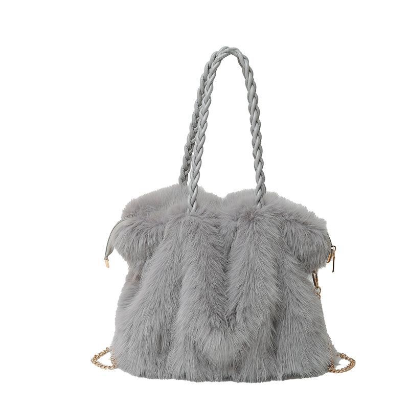 Women's Plush Shoulder Bag Large Capacity Tote Bag