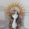 Diadema KC Halo Lolita Gotica Fatto a Mano Fascia Corona Dea del Sole Retrò Accessori per Capelli