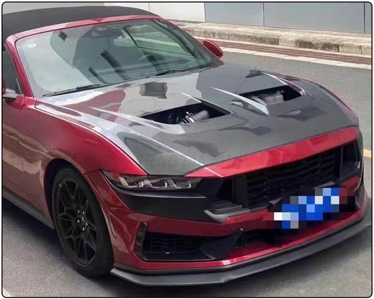 2024 Ford Mustang Dual-Hole Carbon Fiber Hood Kit