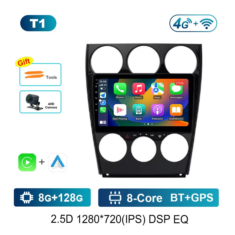 Navigație GPS pentru Mazda 6 2004 - 2015 Radio Auto Player Multimedia Sistem de Operare Android DSP Stereo WiFi Carplay Ecran QLED 4G Instrumente Auto