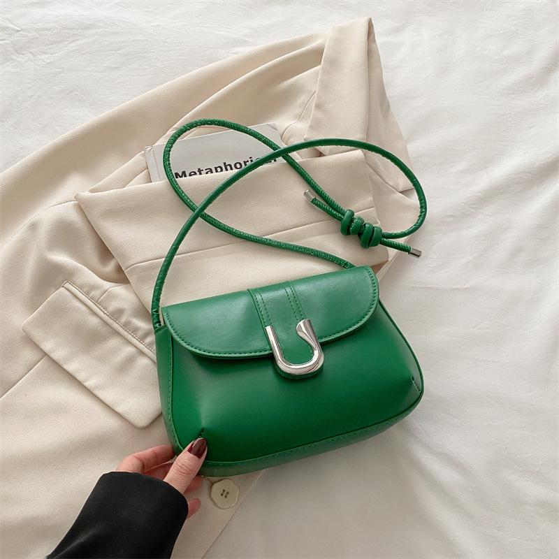 

2025 Весна Новая Простая Универсальная Высокая Ценность Замок Модный Тренд Женский Тренд Кроссбоди На Плечо Маленькая Квадратная Сумка зелёный