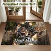 Crystal Velvet Square Rug Custom NameAttack On Titan Pattern Non Slip Home Floor Decor Rug