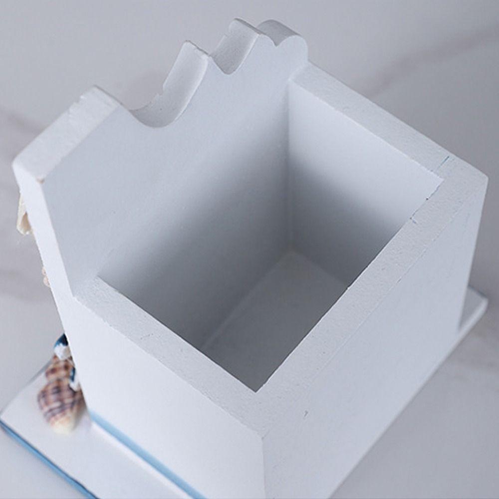 Mediterranean Style Pencil Storage Box Large Capacity Pen Container  Office Desktop Decoration