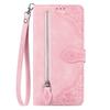 For Honor Magic8 Lite 5G/X9d 5G/X70 5G Zipper Wallet Case with Strap Flower Imprint PU Leather Phone Cover