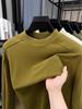 Men's Thickened Warm Long-Sleeve Hoodie, 2025: Half-High Collar, Double-Sided German Fleece, Self-Heating Solid Color Base Layer