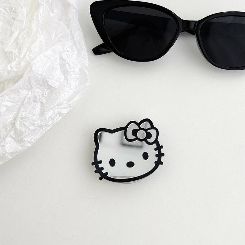Color Lines Kt Cat Mirror Mobile Phone Airbag Bracket Back Sticker Retractable Portable Niche Lazy Ring Buckle Women'S Model