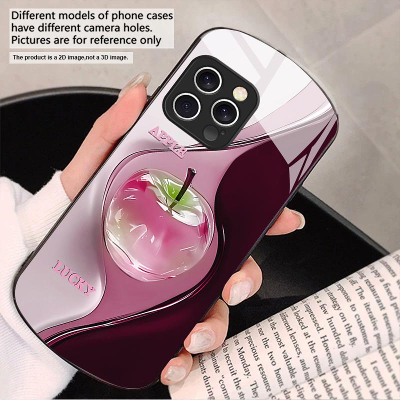 Gradient Crystal Apple For iPhone 16 15 14 13 Plus 12 mini 11 Pro Max XR Xs Max X 7 8 6 6S 2022 20 Elliptical glass phone case
